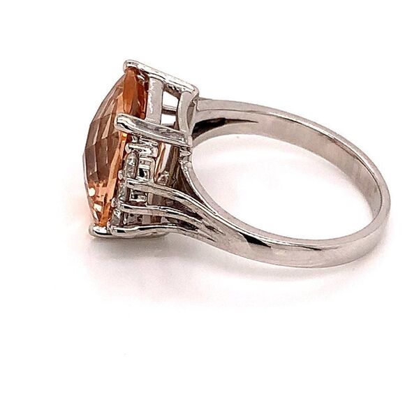Diamond Morganite Ring Size 7.25 14k Gold 5.60 TCW Certified $5,950 120600 - Picture 7 of 14